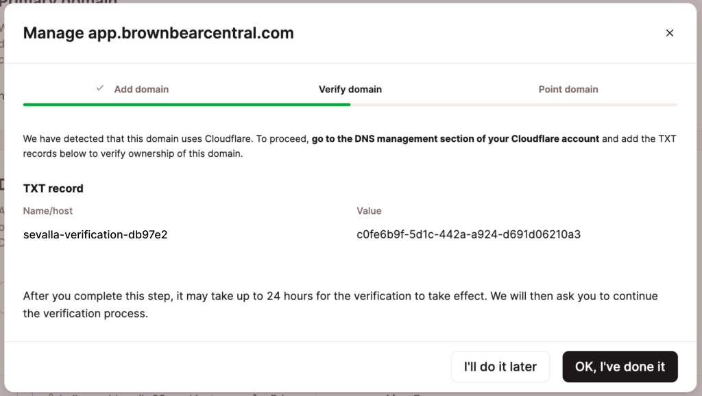 Phase one of verifying your application domain.