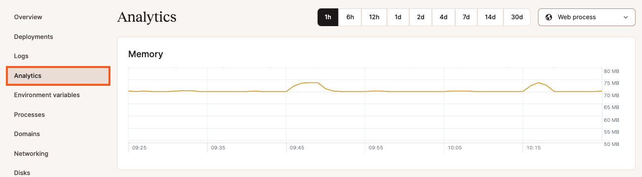 Application-level Analytics in Sevalla.