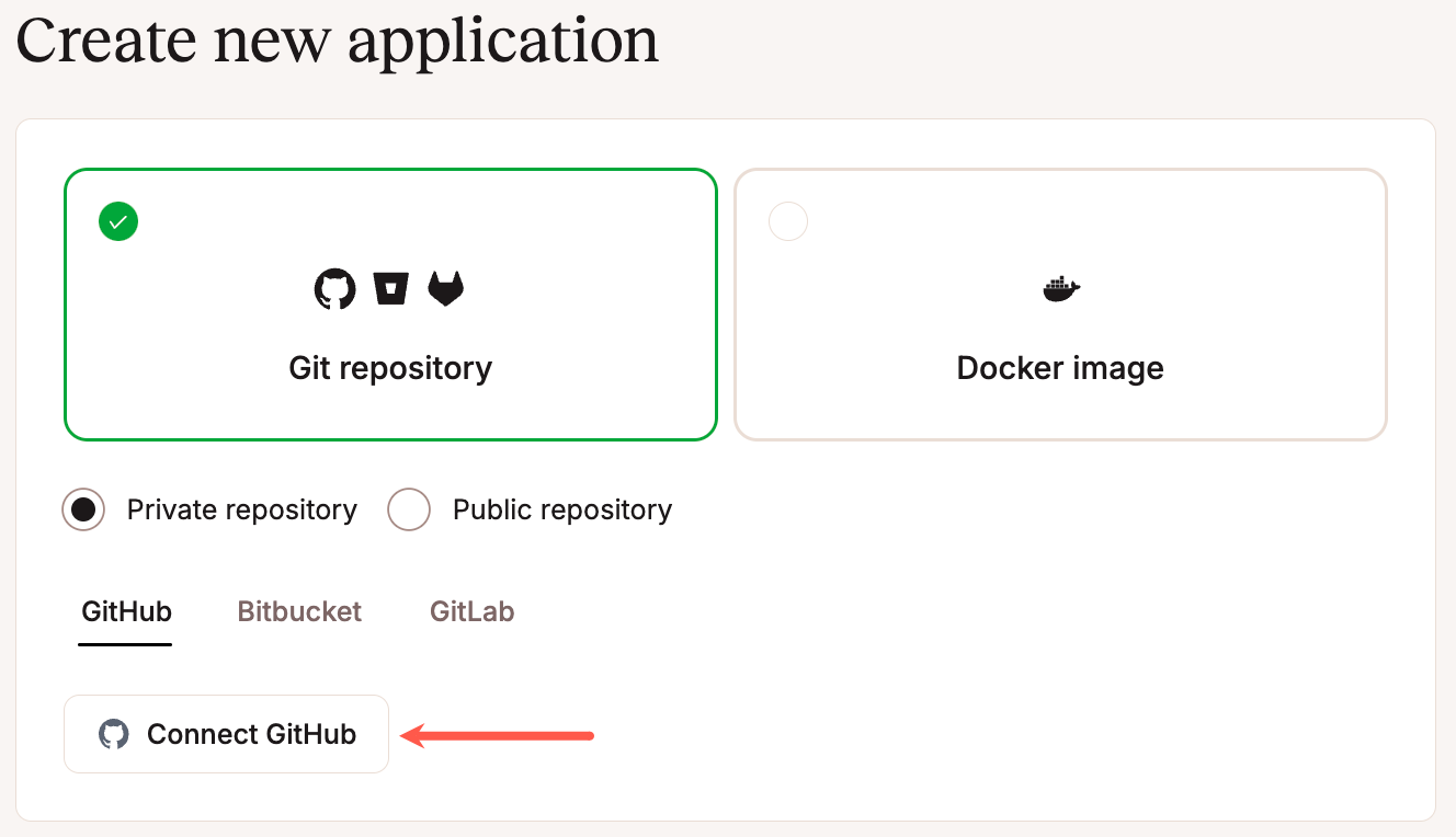 Connect Sevalla with your GitHub account.