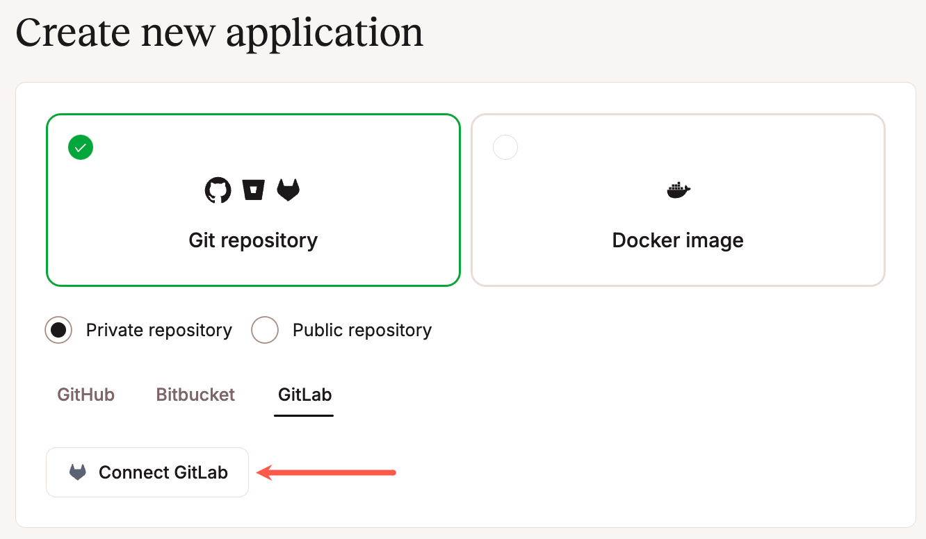 Connect Sevalla with your GitLab account.