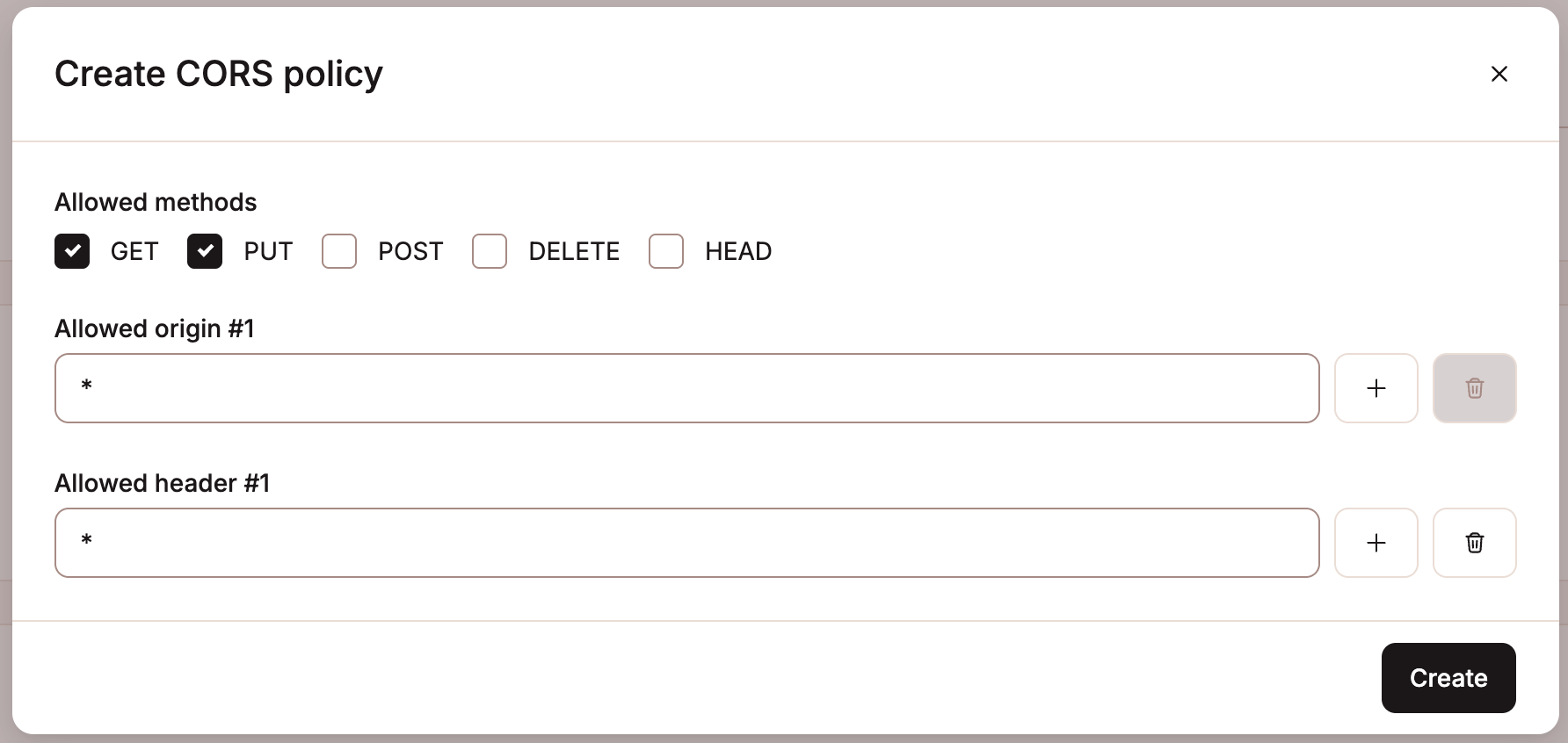 Define your CORS policy.