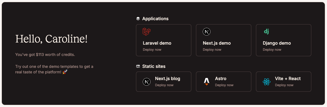 Sevalla one-click templates.