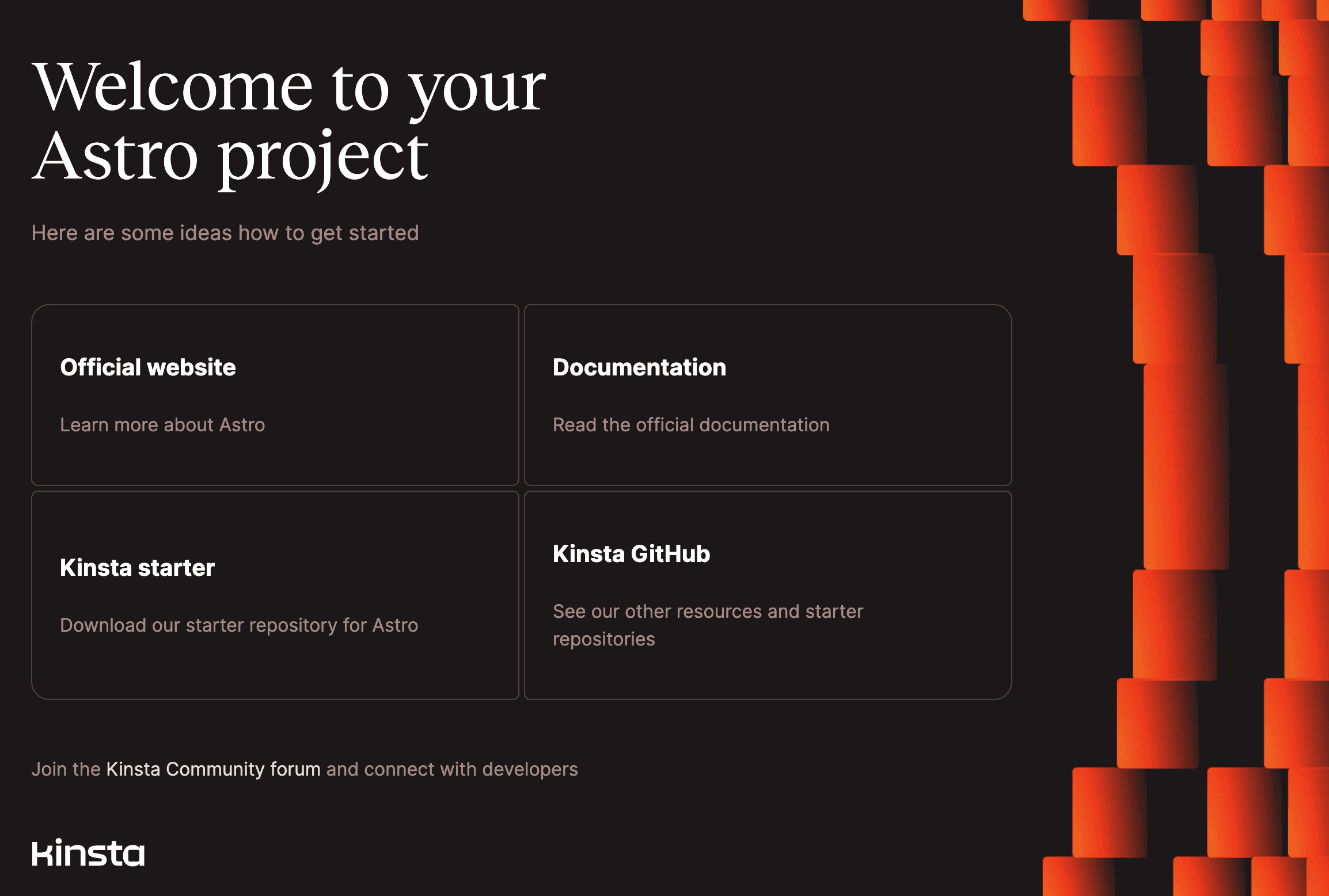 Sevalla Welcome page after successful deployment of Astro.